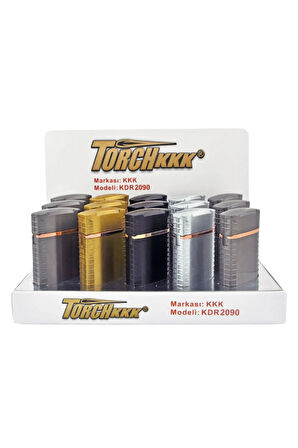 Gold Çift Torch Pürmüz Metal Puro Çakmağı