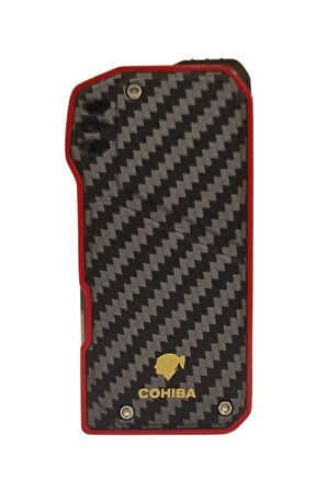 Soft Flame Karbon Desenli-Kırmızı Metal Pipo Çakmağı