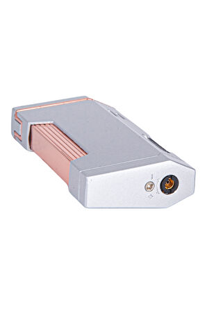 Çift Torch Pürmüz Gümüş Metal Puro Çakmağı