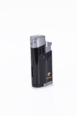 4 Torch Pürmüz Siyah-Gümüş Metal Puro Çakmağı
