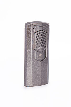 3 Torch Pürmüz Fırçalı Gümüş Metal Puro Çakmağı