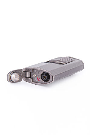 3 Torch Pürmüz Fırçalı Gümüş Metal Puro Çakmağı