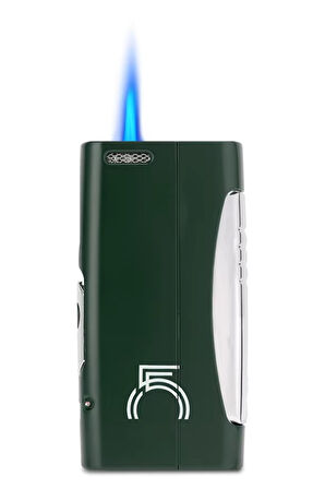 Tek Torch Pürmüz 55. Yıl Özel Üretim Dahili Delicili Yeşil-Gümüş Puro Çakmağı