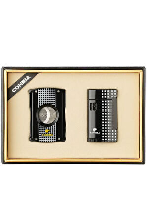 Limitli Seri Kesici Çakmak İkili Siyah Puro Seti