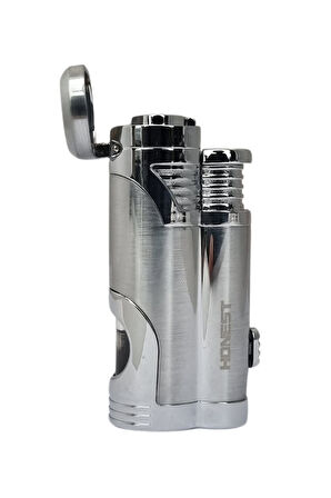 Çift Torch Pürmüz Gümüş Puro Çakmağı