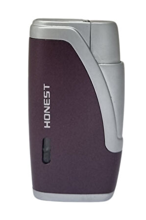 Çift Torch Pürmüz Kahverengi-Gümüş Puro Çakmağı