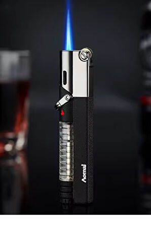 Tek Torch Pürmüz Siyah Puro Çakmağı