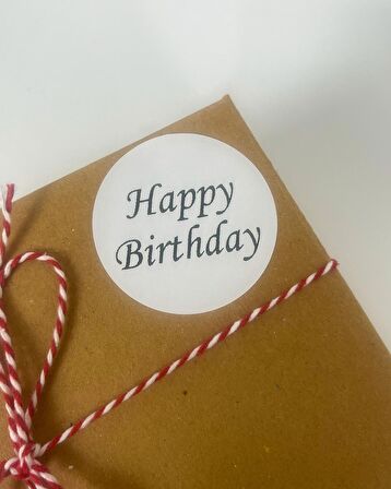 Happy Birthday 4 cm Yuvarlak Yapışkanlı Sticker Etiket 120 Adet