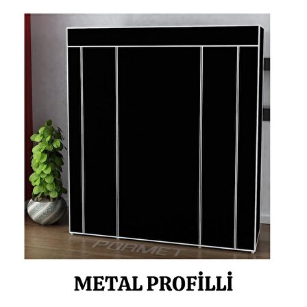 beyazpazar BEZ DOLAP METAL PROFİLLİ ÇYR SİYAH RENK