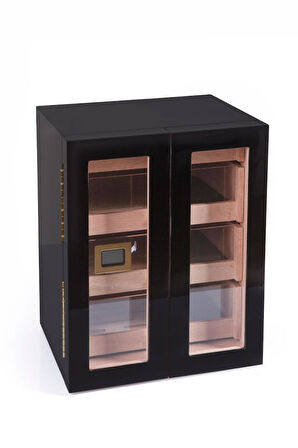 Santa Rosa Siyah 4 Çekmeceli Sedir Humidor Puro Kutusu