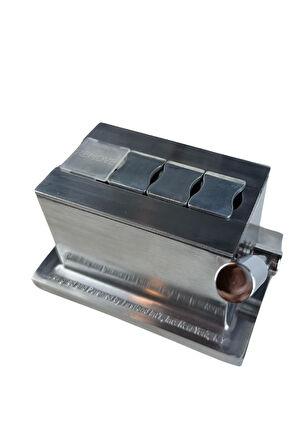 Gümüş Masa Tipi 4 Fonksiyonlu Metal Puro Makası Kesici