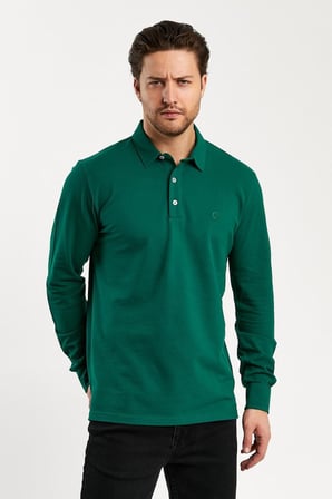 Erkek Polo Yaka Comfort Uzun Kollu Basic Tişört
