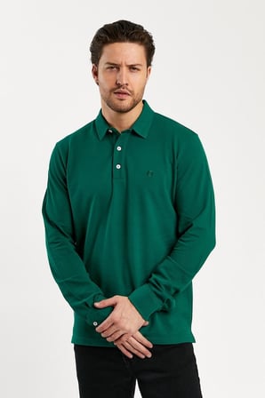 Erkek Polo Yaka Comfort Uzun Kollu Basic Tişört