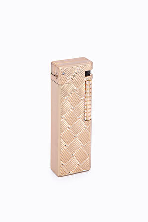 Gold Düz İşlemeli Soft Flame Metal Çakmak