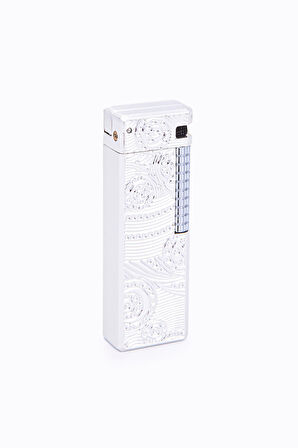 Gümüş Desenli Soft Flame Metal Çakmak