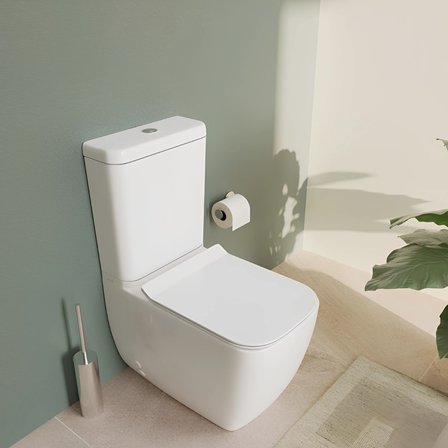Vitra S25 Smooth Flush Kanalsız Beyaz Duvara Tam Dayalı Klozet Rezervuar Seti 9892B003-7201