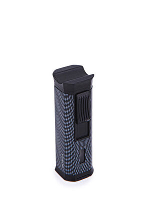 3 Torch Pürmüz Karbon Desenli Siyah Metal Puro Çakmağı