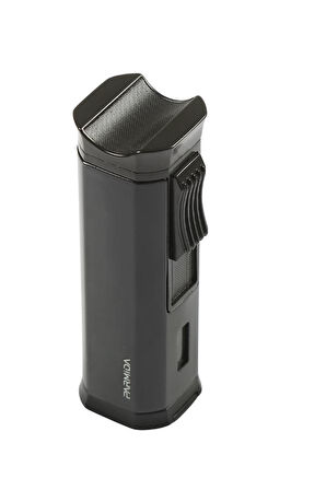 3 Torch Pürmüz Siyah Metal Puro Çakmağı