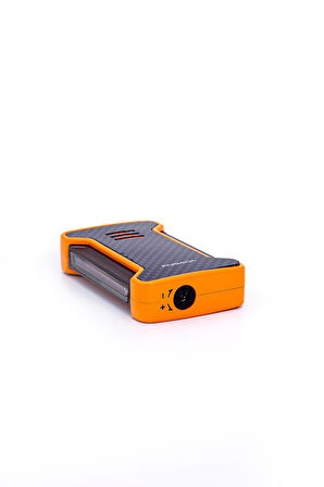 Tek Torch Pürmüz Karbon Desenli Turuncu Puro Çakmağı