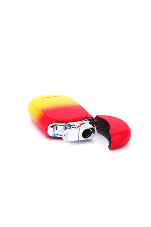 Tek Torch Pürmüz Sarı-Kırmızı Metal Puro Çakmağı