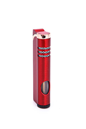 Tek Torch Pürmüz Kırmızı Metal Puro Çakmağı