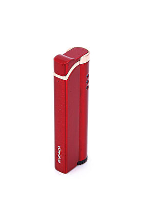 Tek Torch Pürmüz Kırmızı Metal Puro Çakmağı
