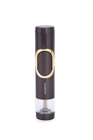 Tek Torch Pürmüz Gunmetal-Gümüş Metal Puro Çakmağı