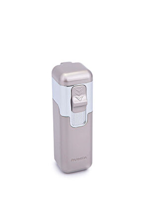 4 Torch Bej-Gümüş Metal Puro Çakmağı