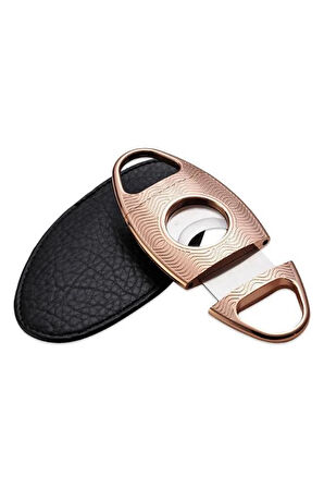 Gold İşlemeli Desenli Metal Puro Makası Kesici