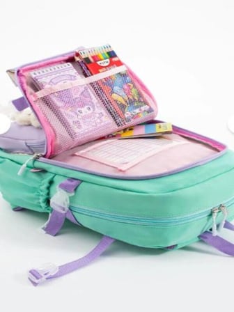 TRG POLO Roxy Yeşil Kore Kawaii Ayıcıklı Okul Çantası Seti – Sırt Çantası + Beslenme Çantası + Kalemlik
