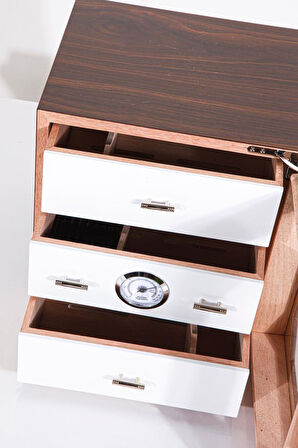 3 Çekmeceli Sedir Humidor Puro Kutusu