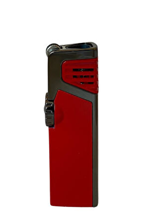Gunmetal-Kırmızı Dahili Delicili 3 Torch Pürmüz Puro Çakmağı
