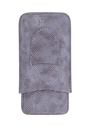 Timsah Desenli Deri Üçlü Puro Kılıfı