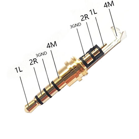 St-5511 Vidalı Birleşme Gri 4 Pin Stereo Konnektör 5Li Paket