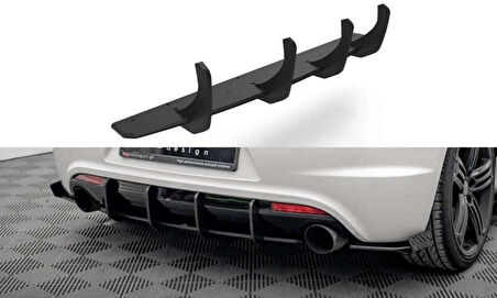 Vw Scirocco R Arka Tampon Difüzör Eki Plastik İthal 2009+ Sonrası Uyumlu