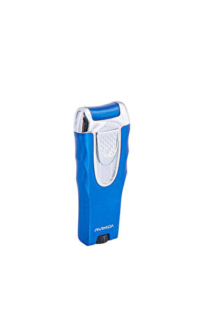 Tek Torch Pürmüz Mavi-Gümüş Puro Çakmağı