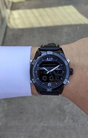 NAVİFORCE DİJİTAL VE ANALOG GÖSTERGELİ ALARMLI AYDINLATMALI ERKEK KOL SAATİ