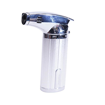 Tek Torch Pürmüz Gümüş Masa Tipi Puro Çakmağı