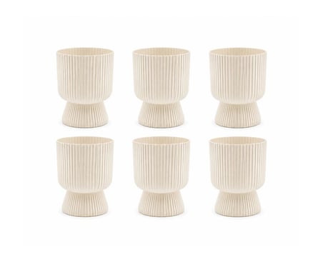 SO-LTSA01 Lotus Ayaklı Plastik Vazo Çiçek Saksı 1.8 Litre No:1 Kum Beji 6 Adet 