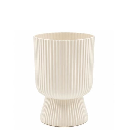 SO-LTSA01 Lotus Ayaklı Plastik Vazo Çiçek Saksı 1.8 Litre No:1 Kum Beji 6 Adet 