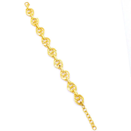 22 Ayar Altın Kaplama Samanyolu - Uzayyolu Lazer Işlemeli Bileklik