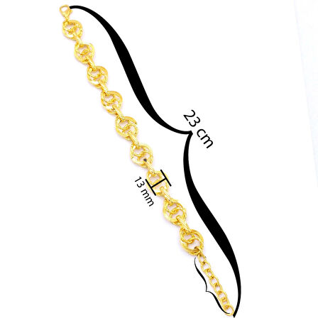 22 Ayar Altın Kaplama Samanyolu - Uzayyolu Lazer Işlemeli Bileklik