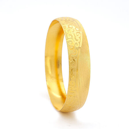 Altın Kaplama İşlemeli Bilezik 15 mm Kalınlık BLZ-1085