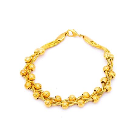 FerizZ Altın Kaplama Spor İşlemesiz Düz Dorika Kadın Bileklik BLK-310