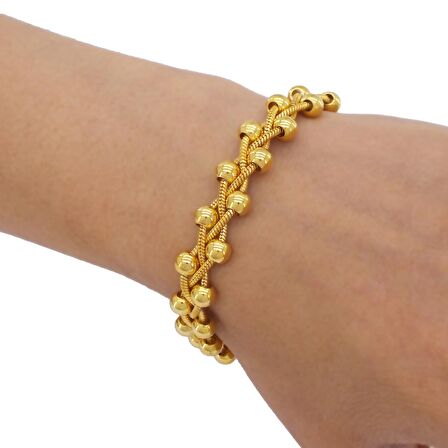 FerizZ Altın Kaplama Spor İşlemesiz Düz Dorika Kadın Bileklik BLK-310