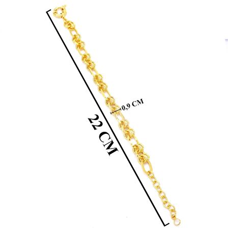 FerizZ Altın Kaplama Samanyolu Geçişli Halka Zincir Kadın Bileklik BLK-496