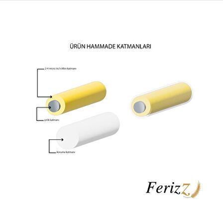 FerizZ Altın Kaplama Ezme Zincirli Halkalı Zirkon Taşlı Kadın Bileklik BLK-502