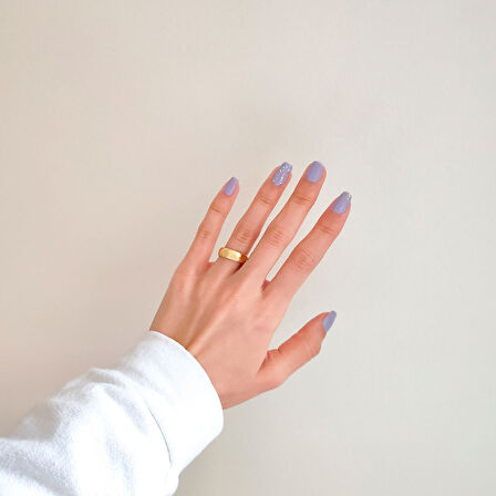 Çelik Yüzük Altın Kaplama 5mm İşlemesiz Düz Alyans YZK-201