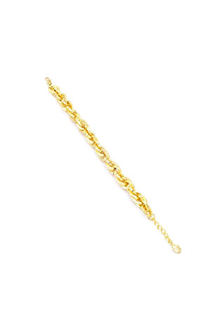 Altın Kaplama Oval Halkalı Şık Samanyolu Kadın Bileklik