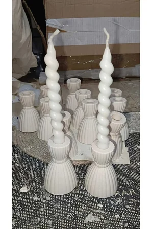 burgulu mum 3 lu set vanilya kokulu 21 cm